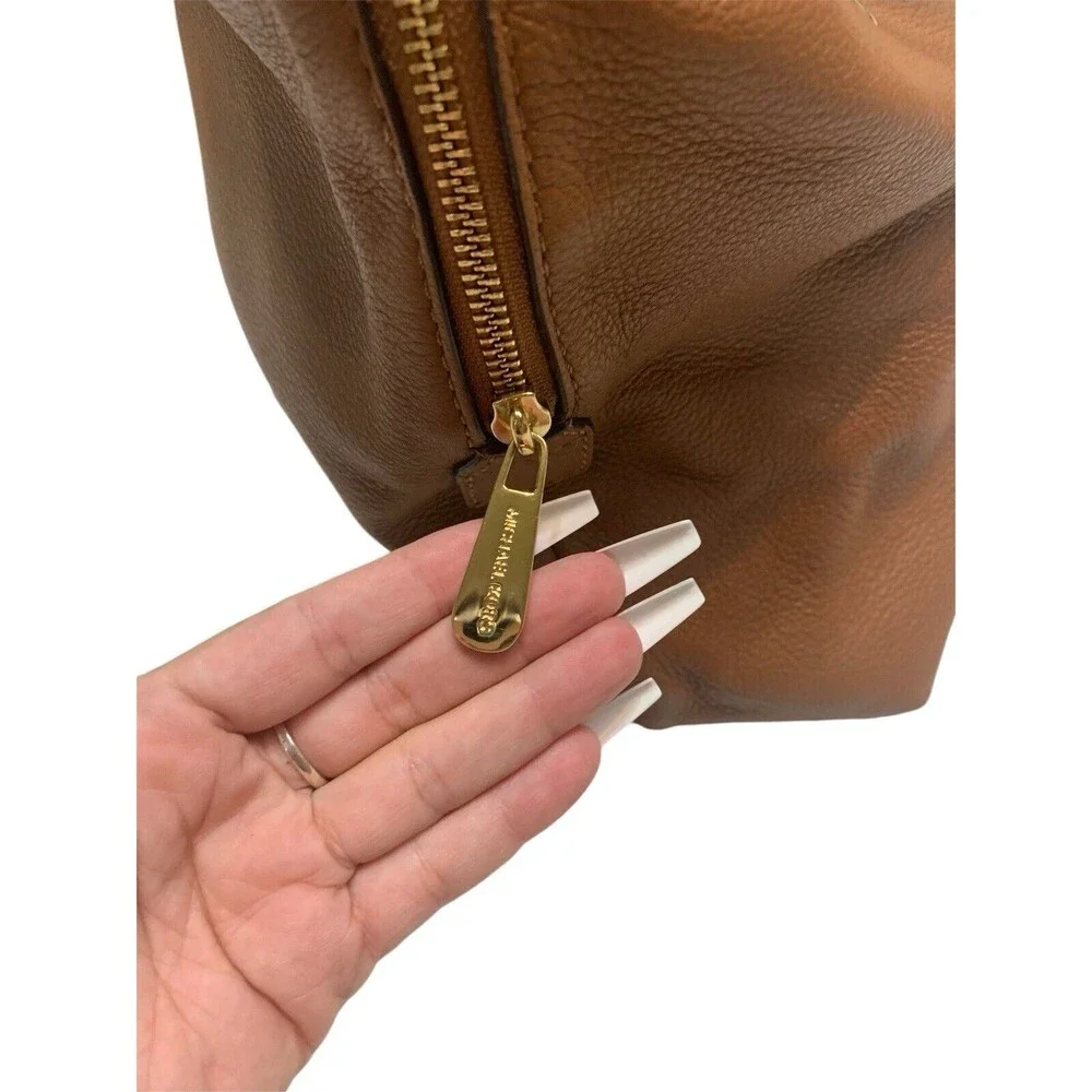 Michael Kors Cognac Pebbled Leather Tote Overnight Bag X-Large - Picture 3 of 7